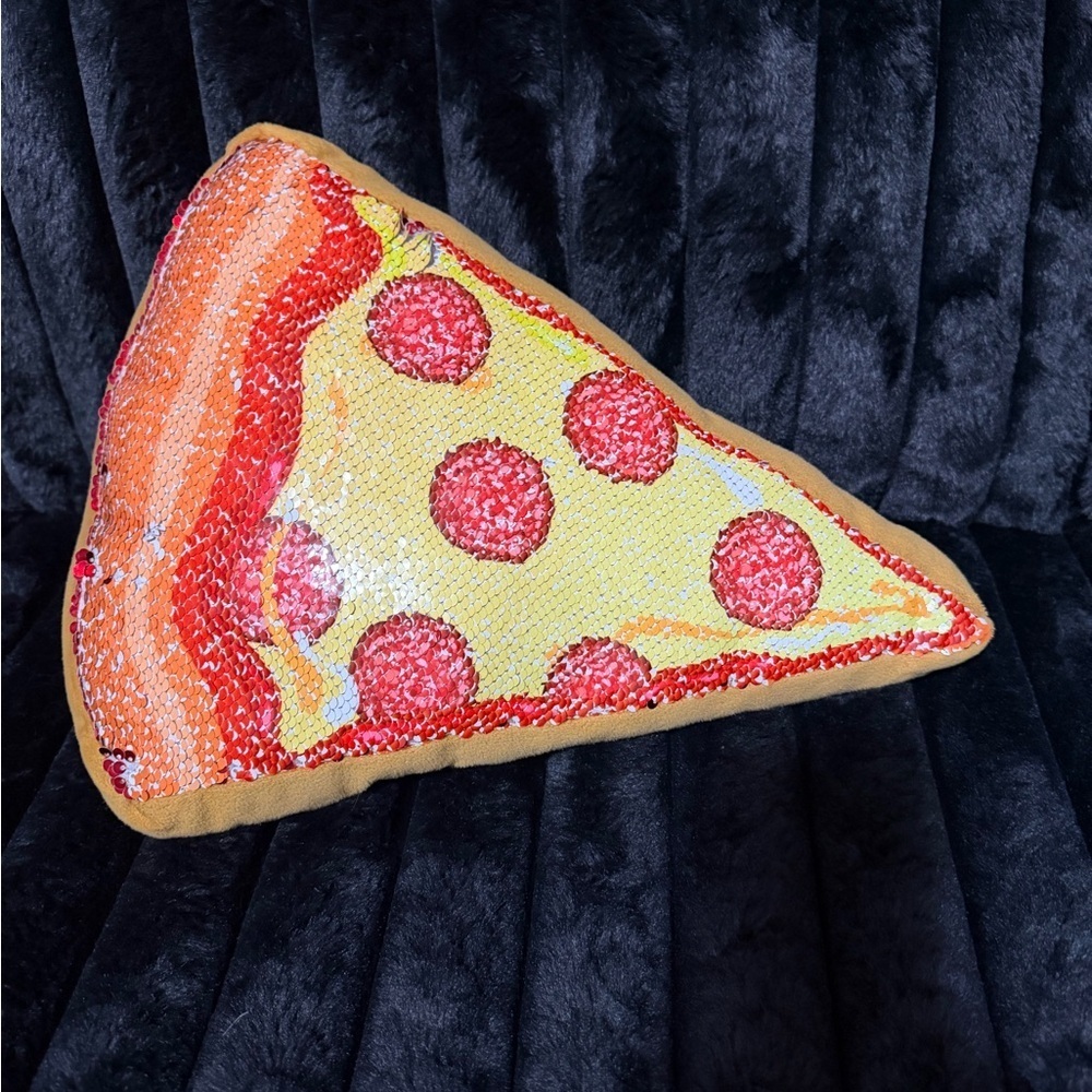 Brentwood flip sequin pizza pillow
